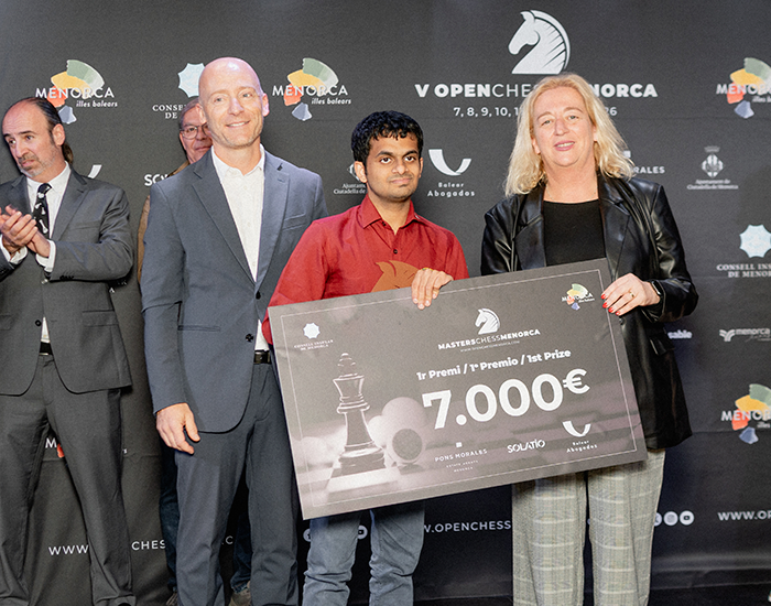 Nihal Sarin guanya el primer Torneig de Mestres a Menorca